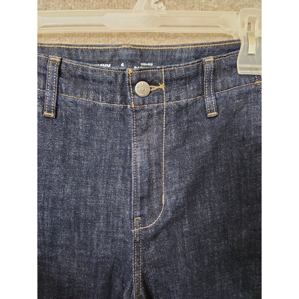 Old Navy Barrel Ankle Jeans Womens 4 Tall Blue Dark Wash High Rise NEW - Picture 6 of 11